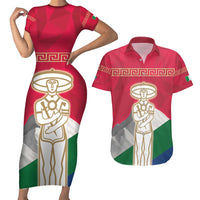 Italy Abruzzo Couples Matching Short Sleeve Bodycon Dress and Hawaiian Shirt Emblem With Flag Style LT19