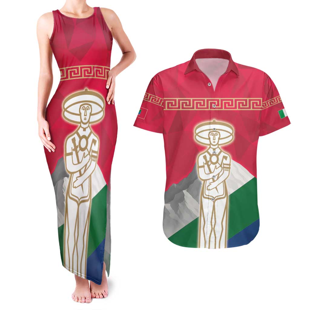 Italy Abruzzo Couples Matching Tank Maxi Dress and Hawaiian Shirt Emblem With Flag Style LT19