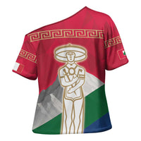 Italy Abruzzo Cross Shoulder Shirt Emblem With Flag Style - Wonder Print Shop