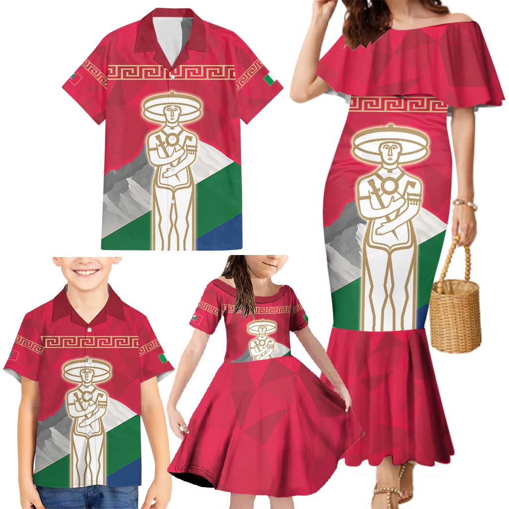 Italy Abruzzo Family Matching Mermaid Dress and Hawaiian Shirt Emblem With Flag Style LT19