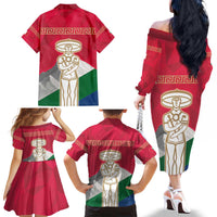 Italy Abruzzo Family Matching Off The Shoulder Long Sleeve Dress and Hawaiian Shirt Emblem With Flag Style LT19