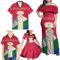 Italy Abruzzo Family Matching Off Shoulder Maxi Dress and Hawaiian Shirt Emblem With Flag Style LT19