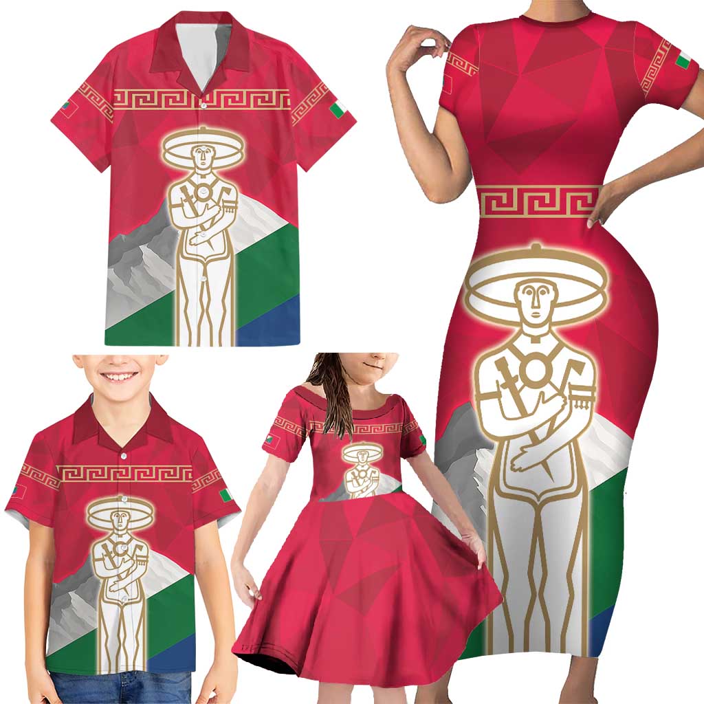 Italy Abruzzo Family Matching Short Sleeve Bodycon Dress and Hawaiian Shirt Emblem With Flag Style LT19