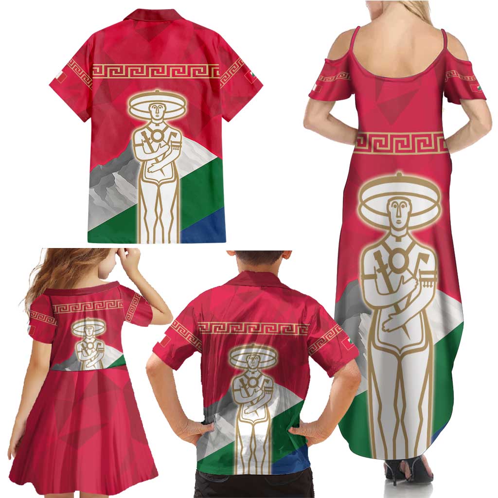 Italy Abruzzo Family Matching Summer Maxi Dress and Hawaiian Shirt Emblem With Flag Style LT19