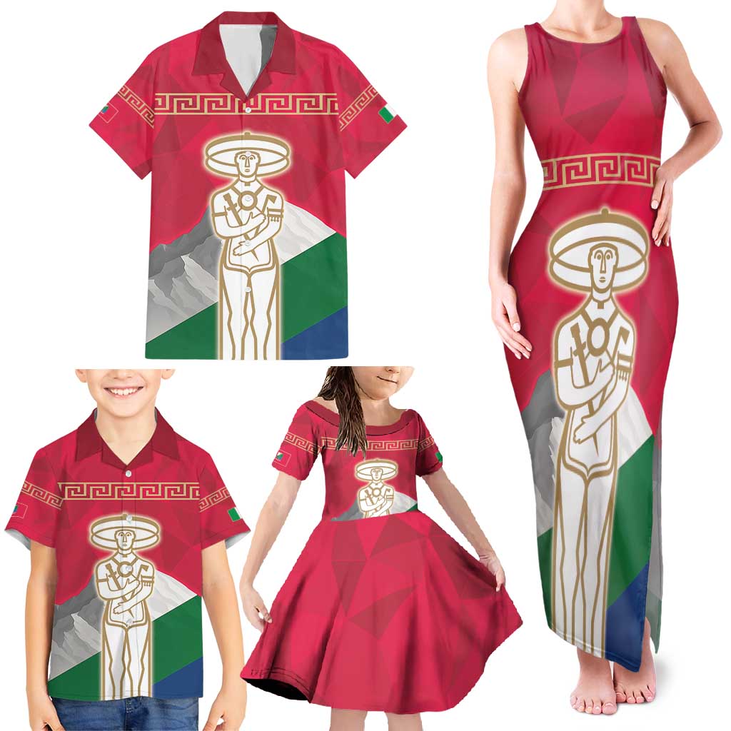 Italy Abruzzo Family Matching Tank Maxi Dress and Hawaiian Shirt Emblem With Flag Style LT19