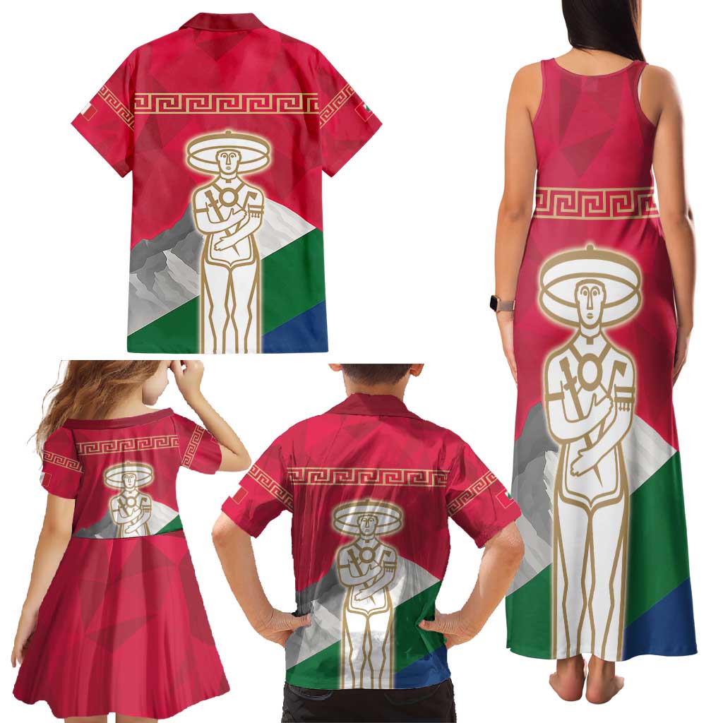 Italy Abruzzo Family Matching Tank Maxi Dress and Hawaiian Shirt Emblem With Flag Style LT19
