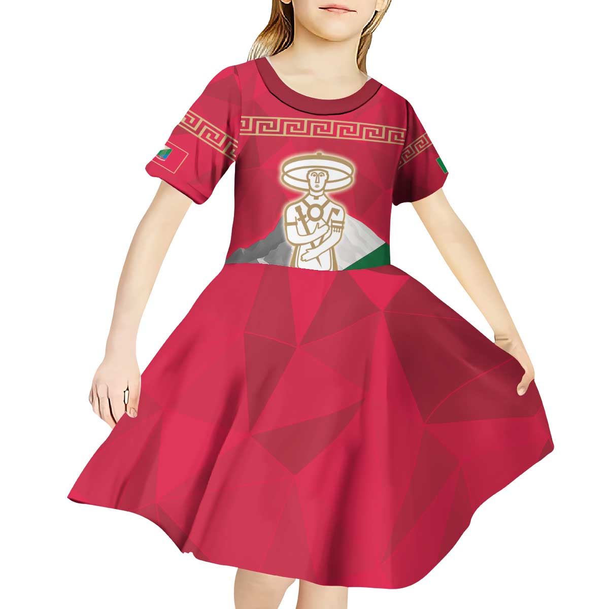 Italy Abruzzo Kid Short Sleeve Dress Emblem With Flag Style LT19