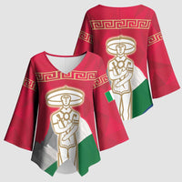 Italy Abruzzo Kimono Sleeve Blouse Emblem With Flag Style - Wonder Print Shop