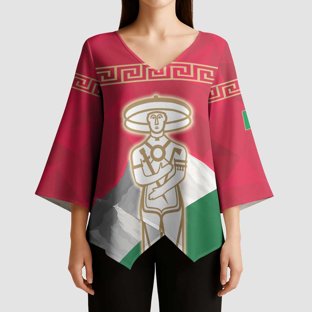 Italy Abruzzo Kimono Sleeve Blouse Emblem With Flag Style - Wonder Print Shop