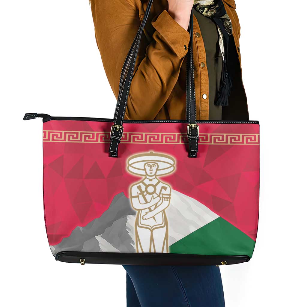Italy Abruzzo Leather Tote Bag Emblem With Flag Style - Wonder Print Shop
