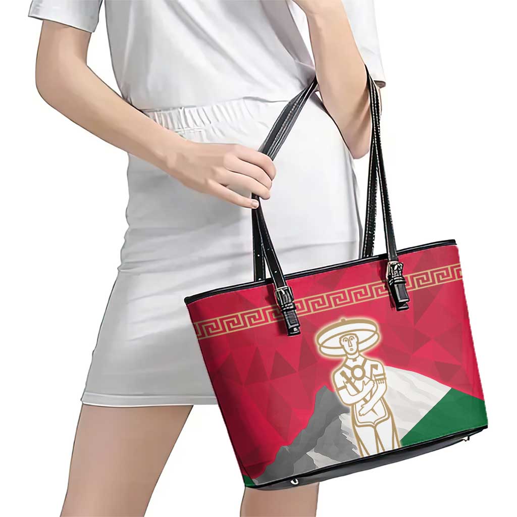 Italy Abruzzo Leather Tote Bag Emblem With Flag Style - Wonder Print Shop