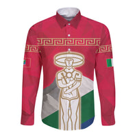Italy Abruzzo Long Sleeve Button Shirt Emblem With Flag Style LT19
