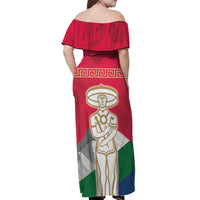 Italy Abruzzo Off Shoulder Maxi Dress Emblem With Flag Style LT19