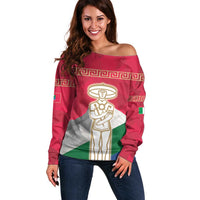 Italy Abruzzo Off Shoulder Sweater Emblem With Flag Style LT19