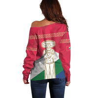 Italy Abruzzo Off Shoulder Sweater Emblem With Flag Style LT19