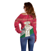 Italy Abruzzo Off Shoulder Sweater Emblem With Flag Style LT19