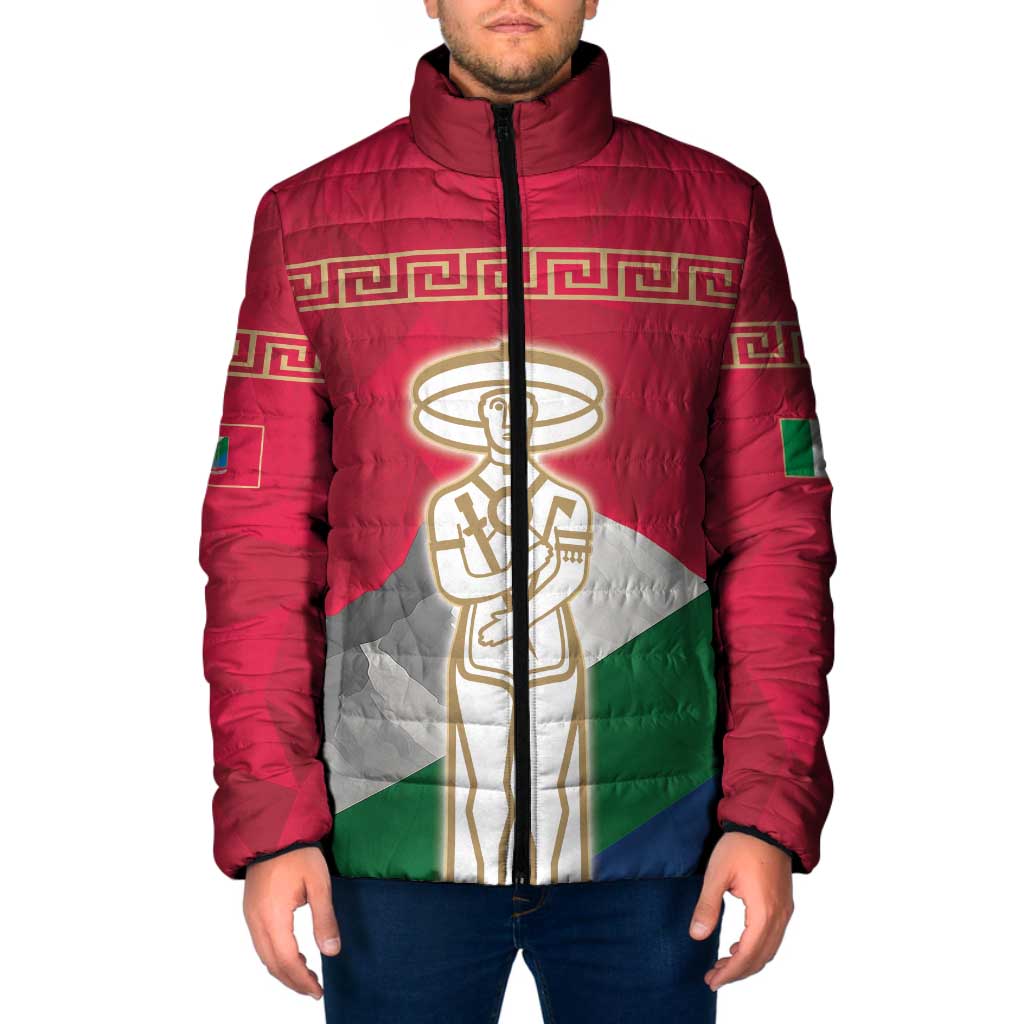 Italy Abruzzo Padded Jacket Emblem With Flag Style - Wonder Print Shop