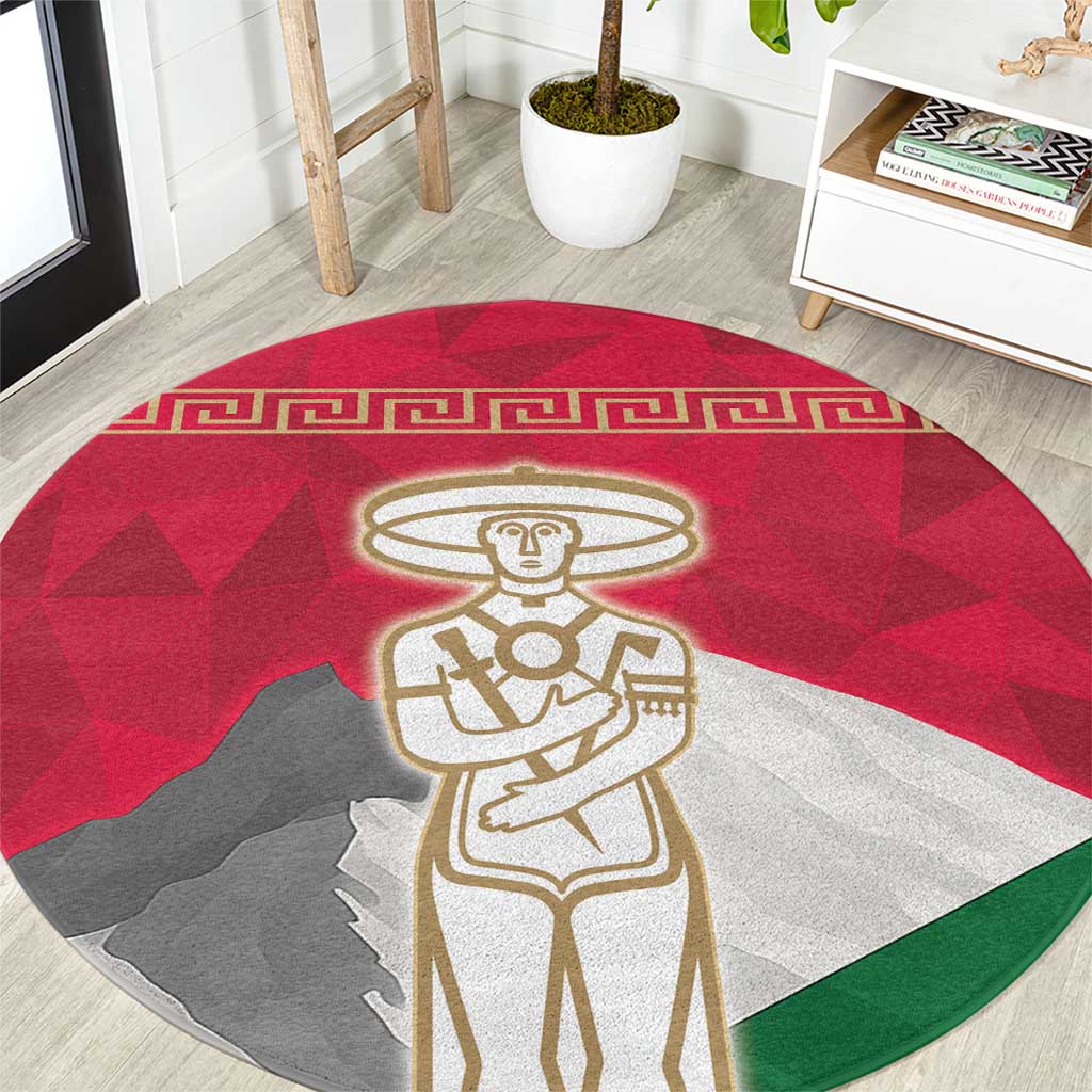 Italy Abruzzo Round Carpet Emblem With Flag Style - Wonder Print Shop