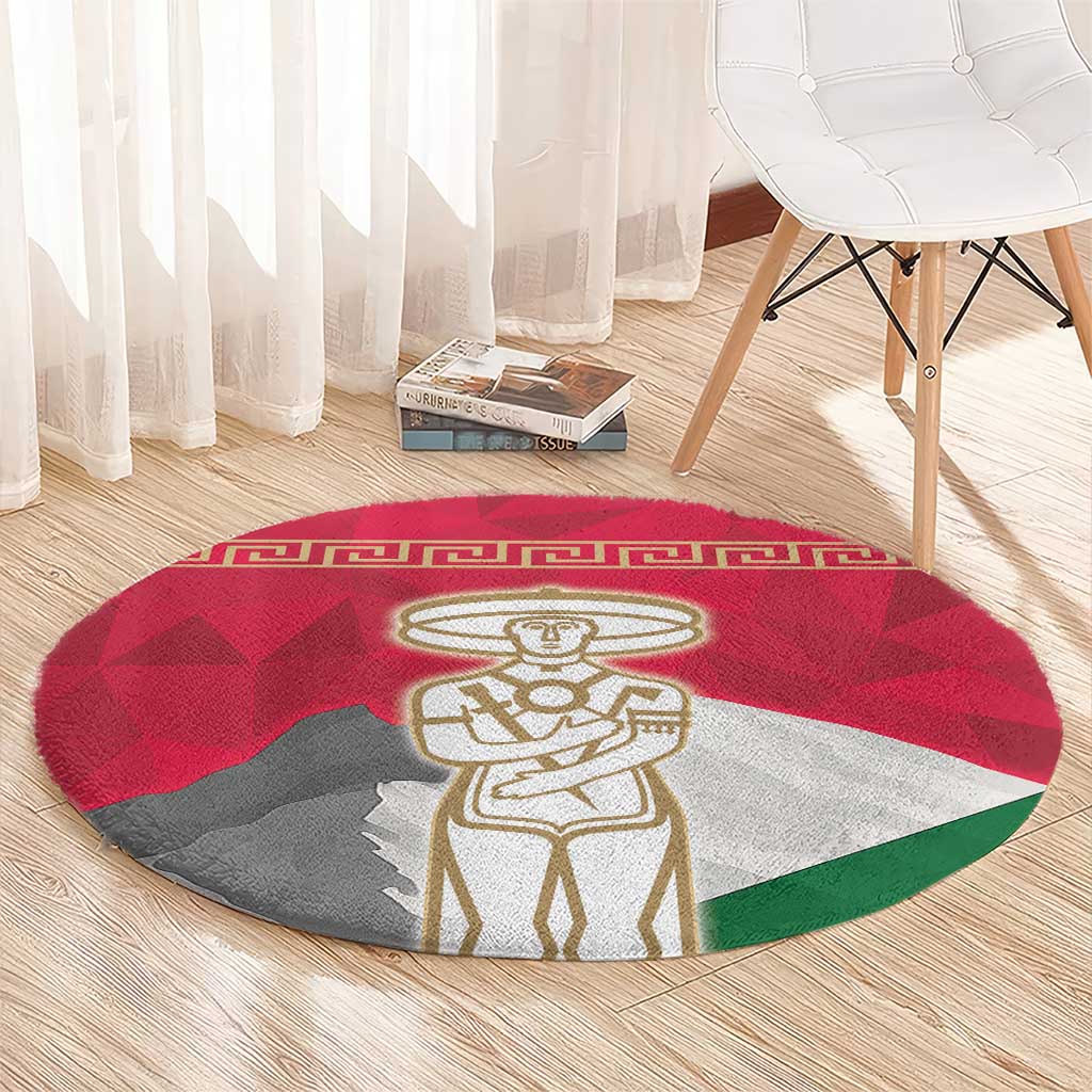 Italy Abruzzo Round Carpet Emblem With Flag Style - Wonder Print Shop