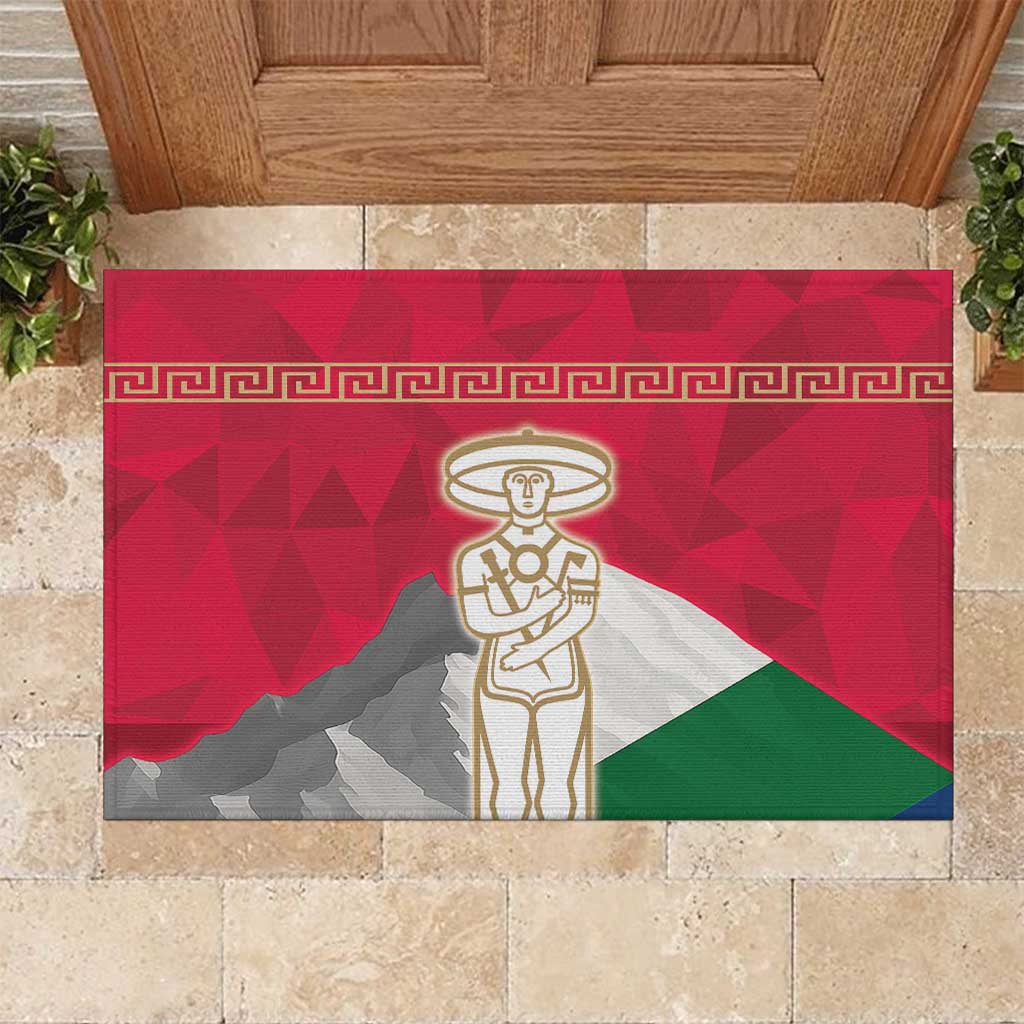 Italy Abruzzo Rubber Doormat Emblem With Flag Style - Wonder Print Shop