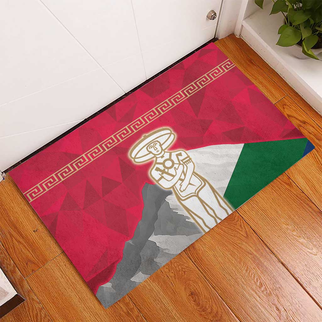Italy Abruzzo Rubber Doormat Emblem With Flag Style - Wonder Print Shop