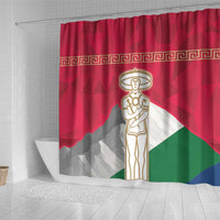 Italy Abruzzo Shower Curtain Emblem With Flag Style - Wonder Print Shop