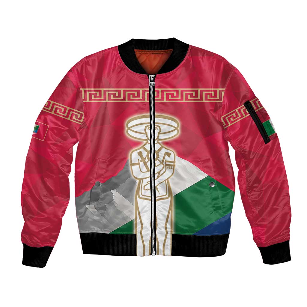 Italy Abruzzo Sleeve Zip Bomber Jacket Emblem With Flag Style LT19