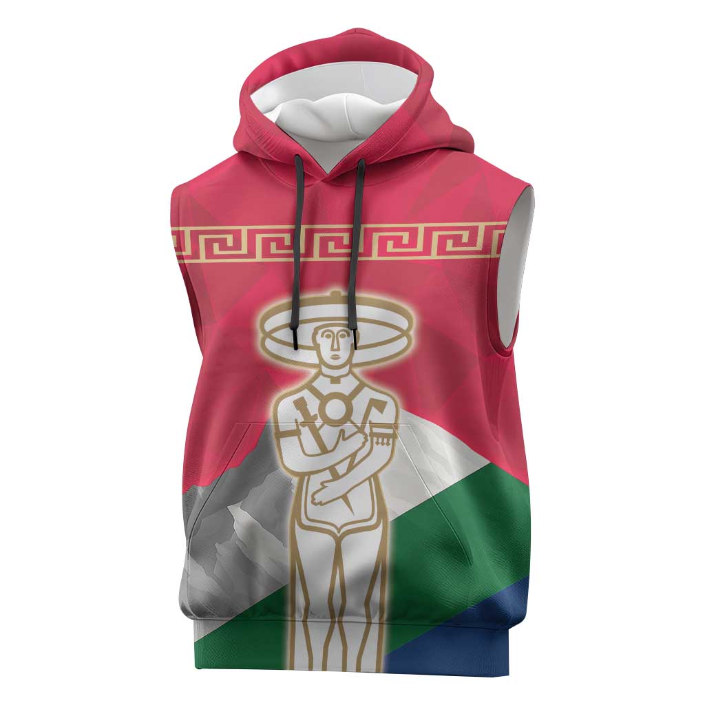 Italy Abruzzo Sleeveless Hoodie Emblem With Flag Style - Wonder Print Shop
