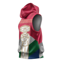 Italy Abruzzo Sleeveless Hoodie Emblem With Flag Style - Wonder Print Shop