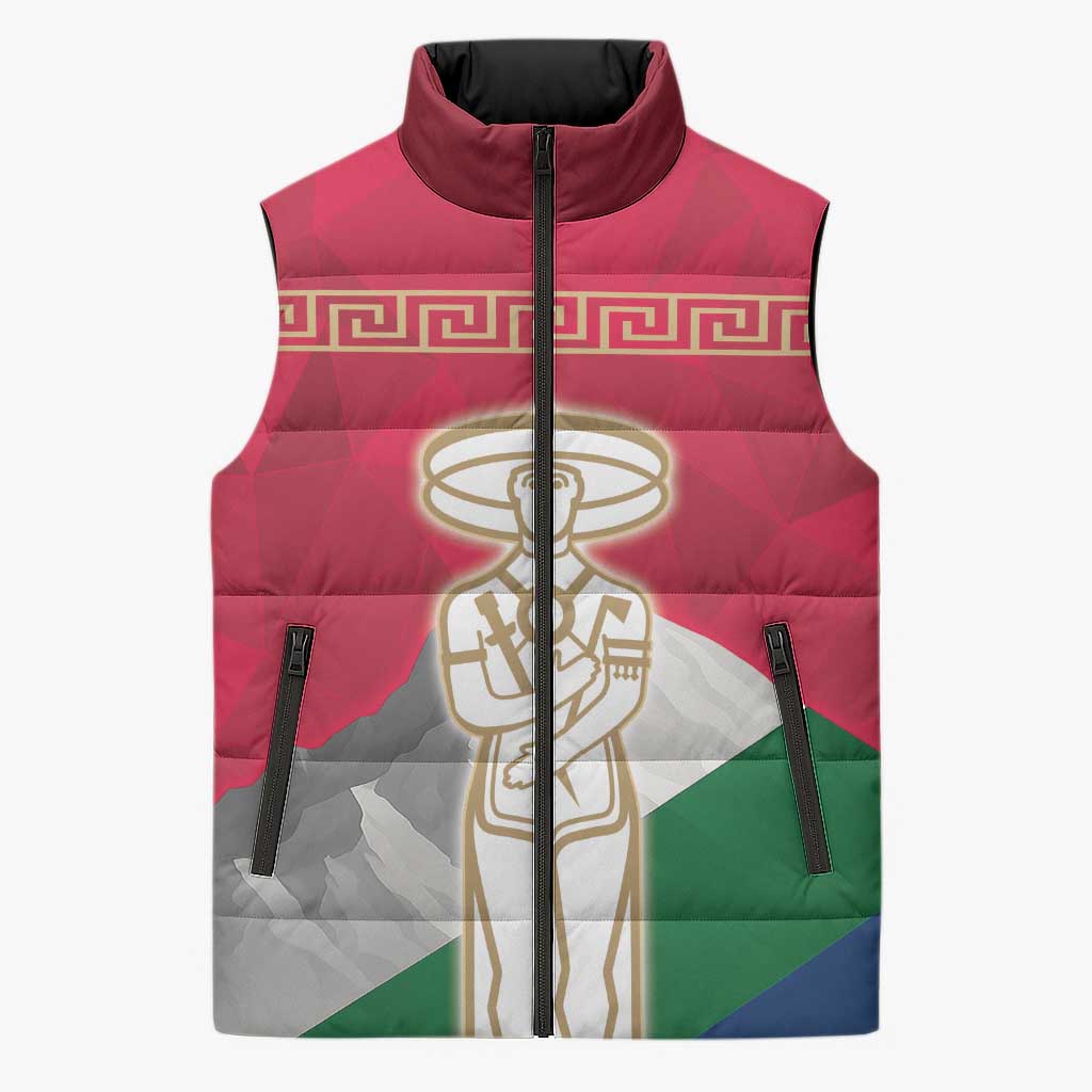 Italy Abruzzo Sleeveless Puffer Jacket Emblem With Flag Style - Wonder Print Shop