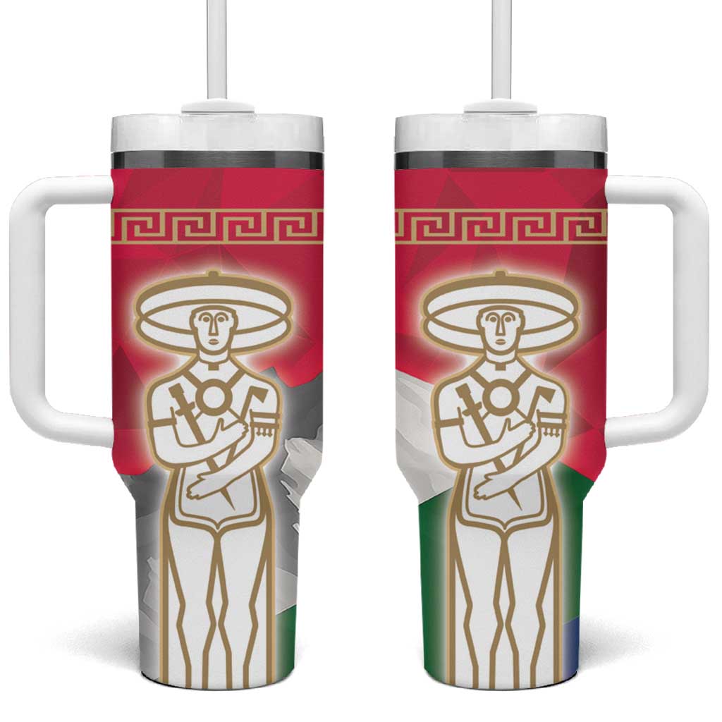 Italy Abruzzo Tumbler With Handle Emblem With Flag Style - Wonder Print Shop