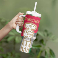 Italy Abruzzo Tumbler With Handle Emblem With Flag Style - Wonder Print Shop