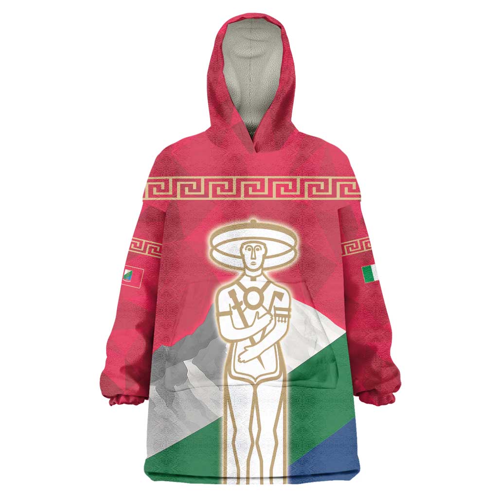 Italy Abruzzo Wearable Blanket Hoodie Emblem With Flag Style LT19