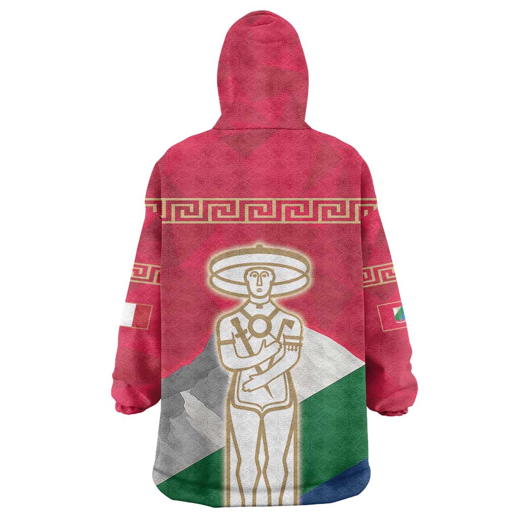 Italy Abruzzo Wearable Blanket Hoodie Emblem With Flag Style LT19