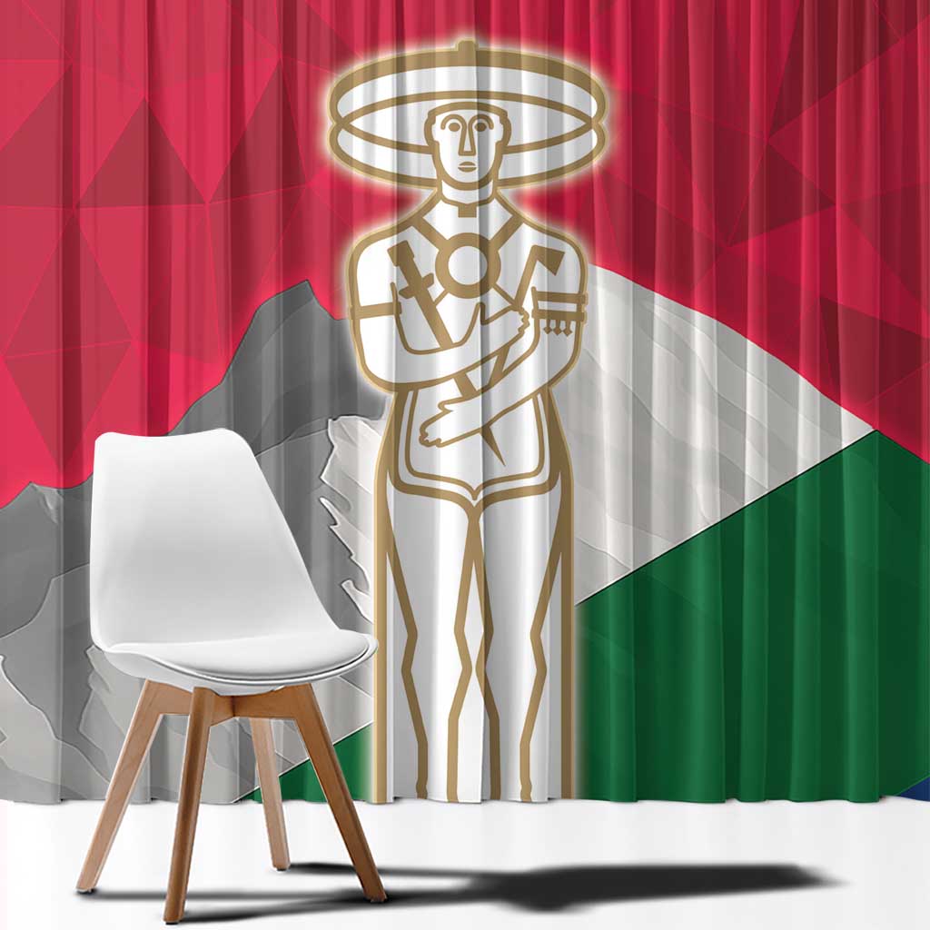 Italy Abruzzo Window Curtain Emblem With Flag Style - Wonder Print Shop