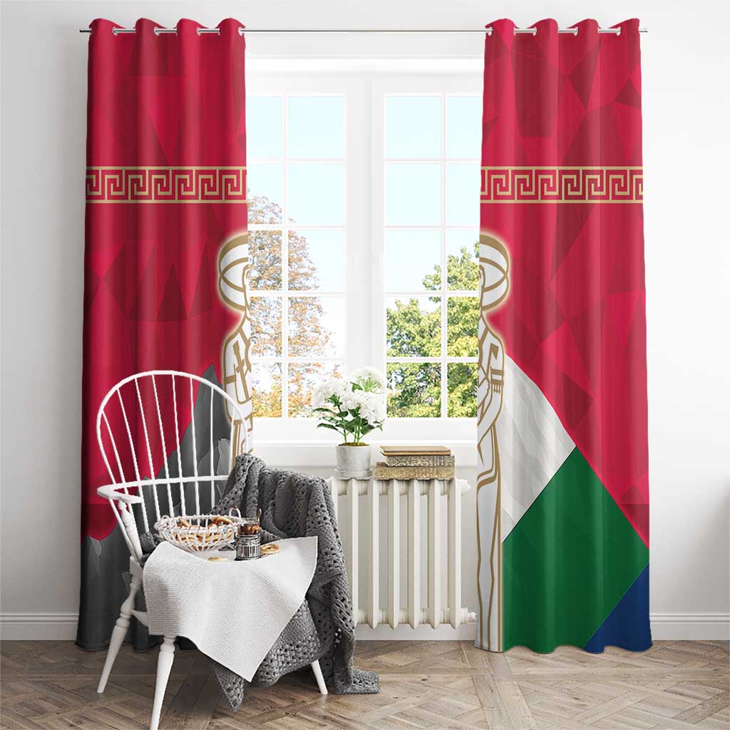 Italy Abruzzo Window Curtain Emblem With Flag Style - Wonder Print Shop