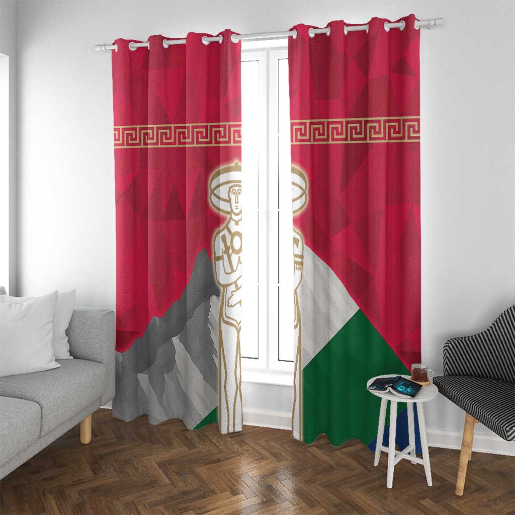 Italy Abruzzo Window Curtain Emblem With Flag Style - Wonder Print Shop
