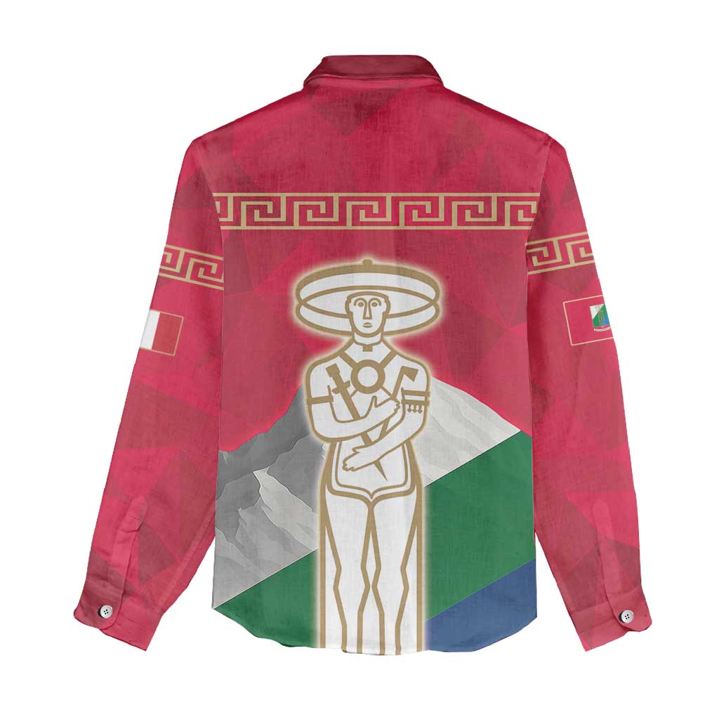 Italy Abruzzo Women Casual Shirt Emblem With Flag Style LT19