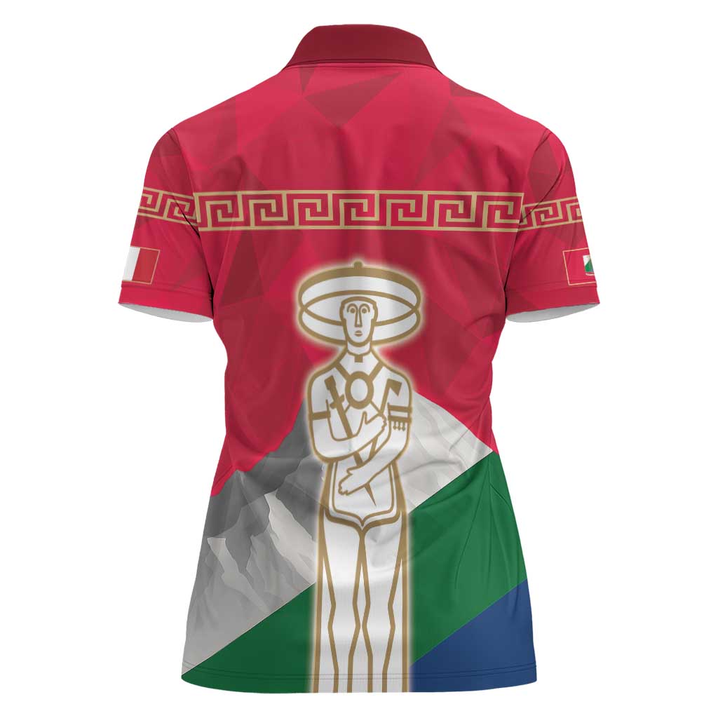 Italy Abruzzo Women Polo Shirt Emblem With Flag Style LT19