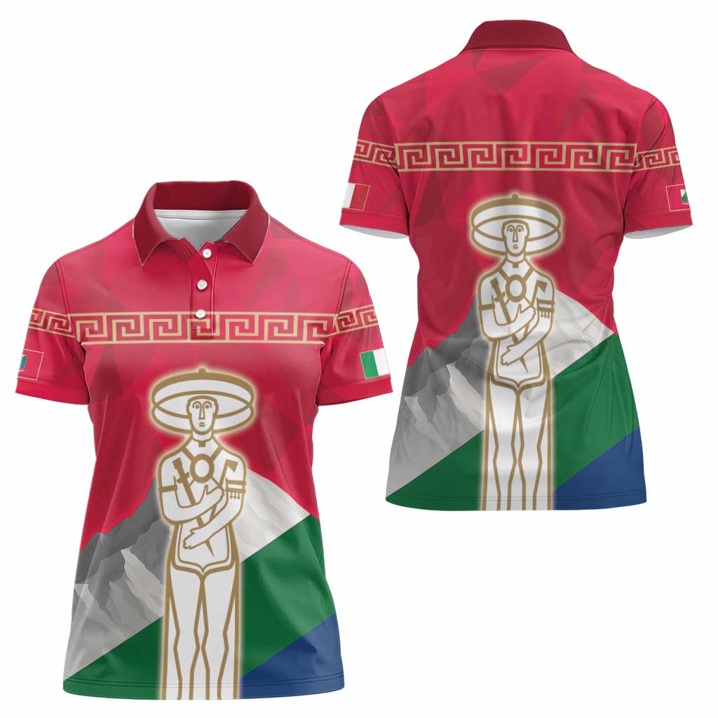 Italy Abruzzo Women Polo Shirt Emblem With Flag Style LT19