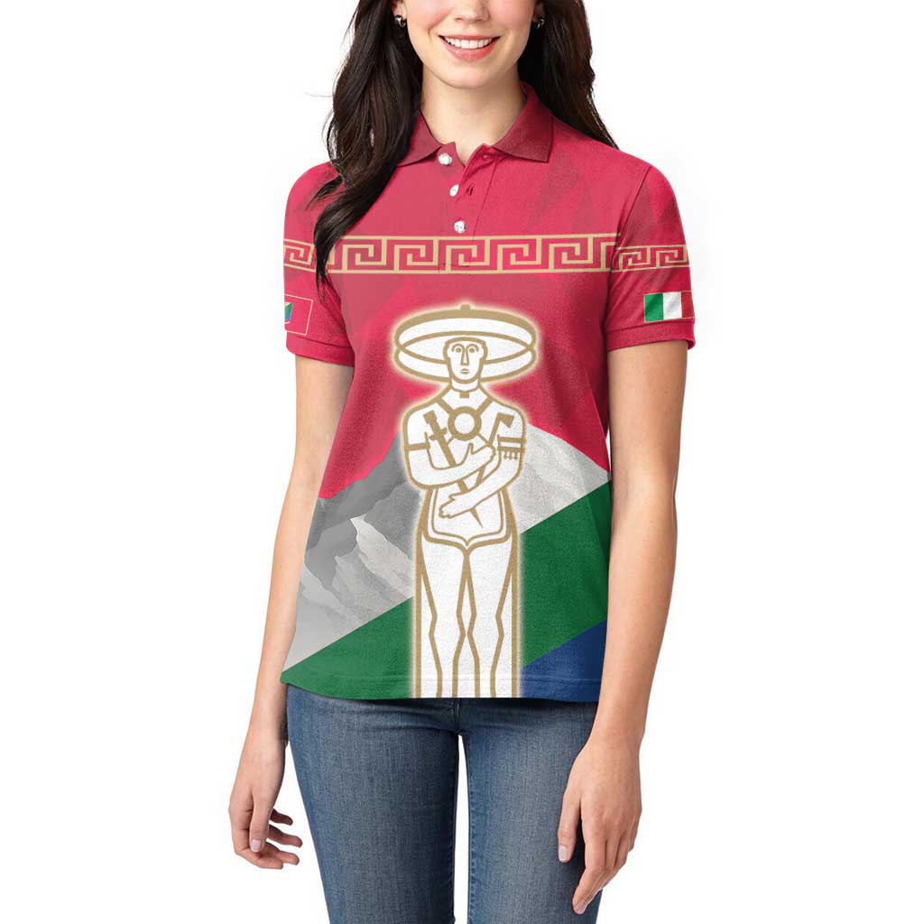 Italy Abruzzo Women Polo Shirt Emblem With Flag Style LT19