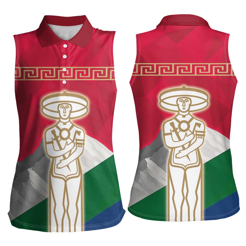 Italy Abruzzo Women Sleeveless Polo Shirt Emblem With Flag Style LT19