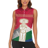 Italy Abruzzo Women Sleeveless Polo Shirt Emblem With Flag Style LT19