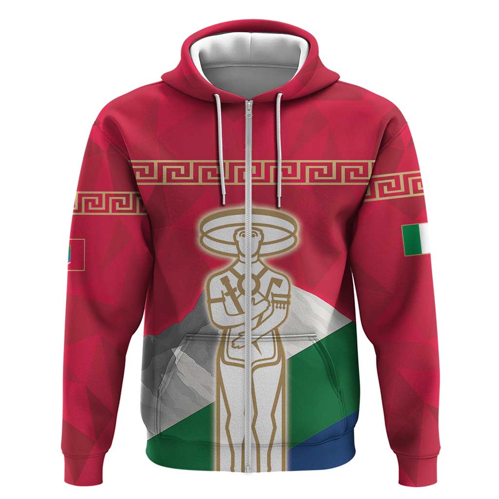 Italy Abruzzo Zip Hoodie Emblem With Flag Style LT19