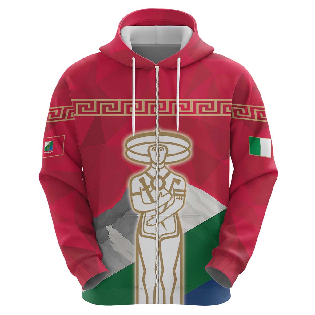 Italy Abruzzo Zip Hoodie Emblem With Flag Style LT19