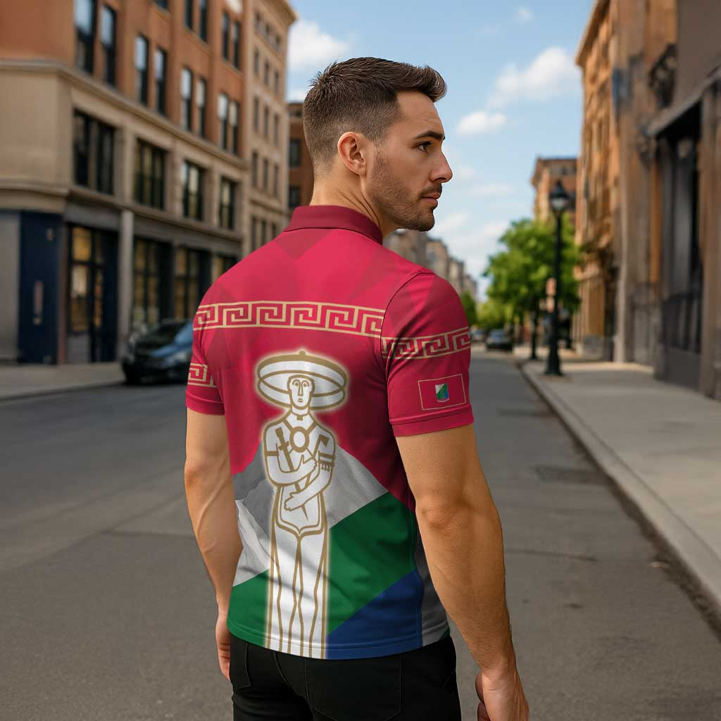 Italy Abruzzo Zipper Polo Shirt Emblem With Flag Style - Wonder Print Shop