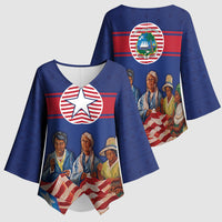 Liberia Flag Day Kimono Sleeve Blouse Lone Star Heritage Pride