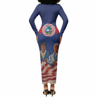Liberia Flag Day Long Sleeve Bodycon Dress Lone Star Heritage Pride