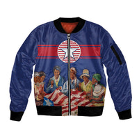Liberia Flag Day Sleeve Zip Bomber Jacket Lone Star Heritage Pride