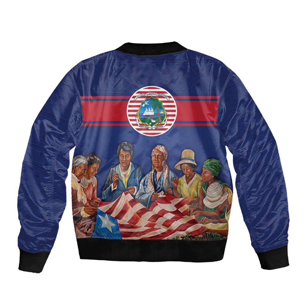 Liberia Flag Day Sleeve Zip Bomber Jacket Lone Star Heritage Pride
